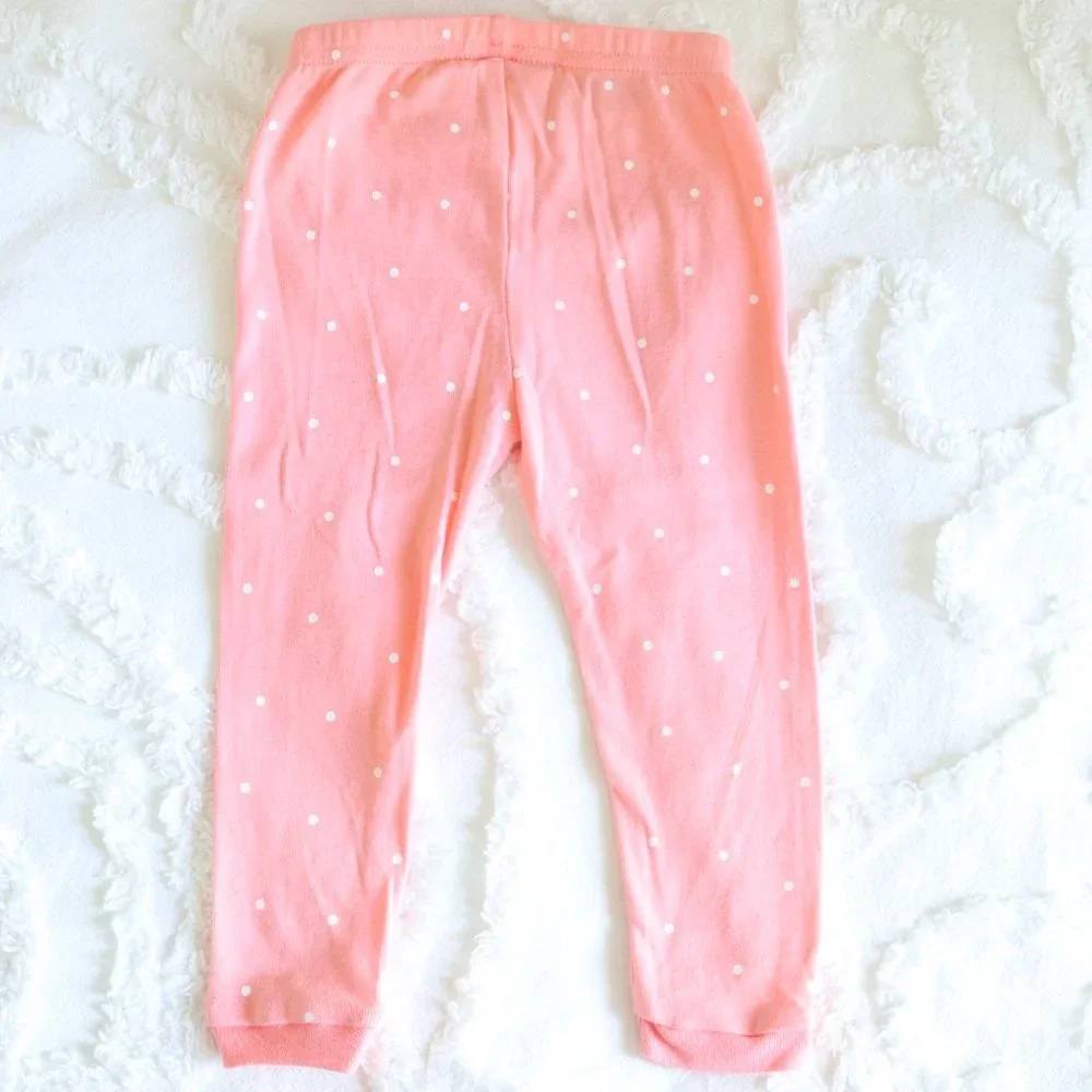 Baby Girl Hot Chocolate Marshmallow & Cookies Polka Dot Pajama Pants| 2pc Bundle